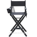 Black Professional Waterproof Folding Makeup Artist Director Chair Wood Light Weight With Arms Camping Fishing Garden W/Side Bag